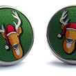Load image into Gallery viewer, Santa Stags: Cufflinks - Green