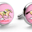 Load image into Gallery viewer, And They're Off: Cufflinks - Pink