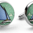 Load image into Gallery viewer, Catboat Race: Cufflinks - Green