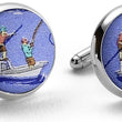 Load image into Gallery viewer, Flat Fishing: Cufflinks - Blue
