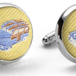 Load image into Gallery viewer, American Made Collared Greens Cufflinks - Silk Yellow Made in the USA
