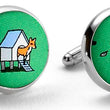 Load image into Gallery viewer, Fox in the Hen House: Cufflinks - Green
