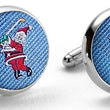 Load image into Gallery viewer, American Made Collared Greens Cufflinks - Silk Blue Made in the USA