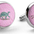 Load image into Gallery viewer, Tortoise & Hare: Cufflinks - Pink Linen