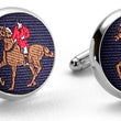 Load image into Gallery viewer, American Made Collared Greens Cufflinks - Silk Navy Made in the USA