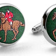 Load image into Gallery viewer, American Made Collared Greens Cufflinks - Silk Green Made in the USA
