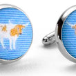 Load image into Gallery viewer, Longhorn: Woven Silk Cufflinks - Blue