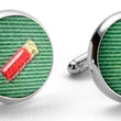 Load image into Gallery viewer, Shotgun Shells: Woven Silk Cuffllinks - Green