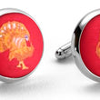 Load image into Gallery viewer, Turkey: Woven Silk Cuffllinks - Red