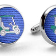 Load image into Gallery viewer, Golf Cart: Woven Silk Cuffllinks - Blue