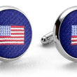 Load image into Gallery viewer, American Flag: Woven Silk Cuffllinks - Navy