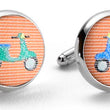 Load image into Gallery viewer, Vespas: Woven Silk Cufflinks - Orange