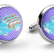 Load image into Gallery viewer, Woody: Woven Silk Cufflinks - Violet