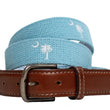 Load image into Gallery viewer, Palmetto Moon: Embroidered Belt - Light Blue