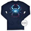 Load image into Gallery viewer, Charleston Blue Crab: Kid's Long Sleeve T-Shirt - Navy