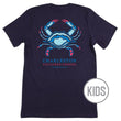 Load image into Gallery viewer, Charleston Blue Crab: Kid's Short Sleeve T-Shirt - Navy