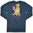 Load image into Gallery viewer, Patriotic Pup: Long Sleeve T-Shirt - Steel Blue
