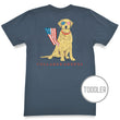 Load image into Gallery viewer, Patriotic Pup: Toddler Short Sleeve T-Shirt - Steel Blue