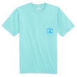 Load image into Gallery viewer, Skiff Dogs Hometown: Pocket Short Sleeve T-Shirt - Aquamarine/Blue