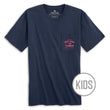 Load image into Gallery viewer, Skiff Dogs Hometown: Kid's Short Sleeve T-Shirt - Navy/Pink