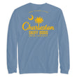 Load image into Gallery viewer, Skiff Dogs Hometown: Pocket Long Sleeve T-Shirt - Slate/Gold