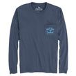 Load image into Gallery viewer, Skiff Dogs Hometown: Pocket Long Sleeve T-Shirt - Navy/Light Blue