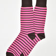 Load image into Gallery viewer, Triple Stripe: Socks - Chocolate/Pink