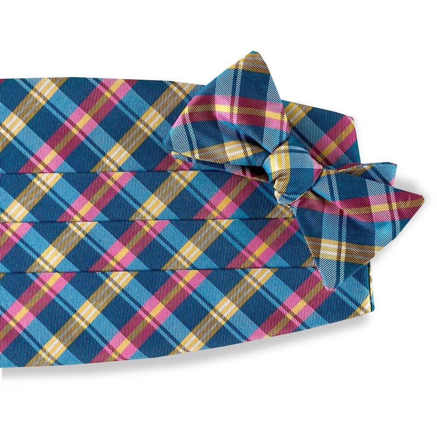 Pastry Plaid: Cummerbund Set - Aqua