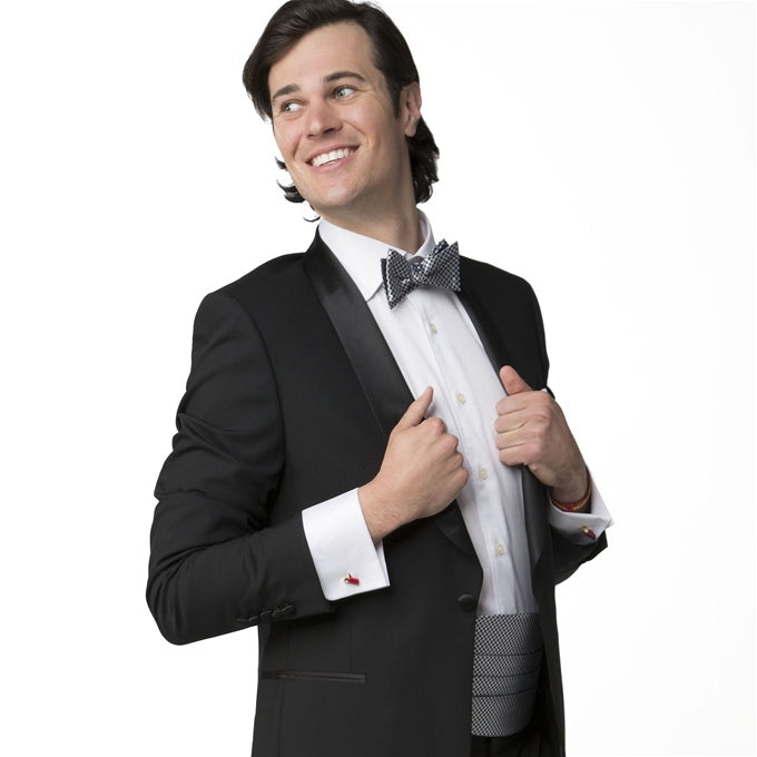 Circle Dot Formal: Cummerbund Set - Black & White