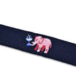 Load image into Gallery viewer, Pink Elephants: Embroidered Belt - Navy
