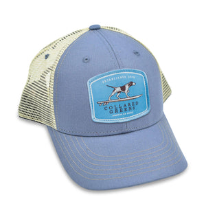 Pointer Surfer: Badged Trucker Cap - Shoal Blue