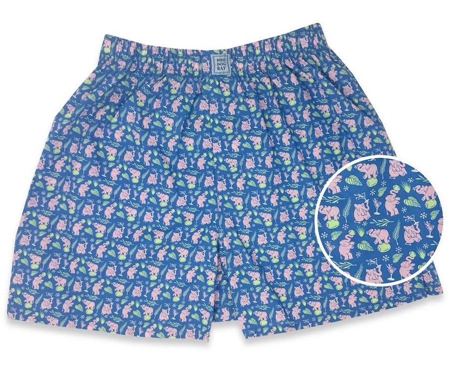 Pink Elephants: Boxers - Navy