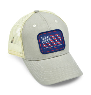 Trout Flag: Badged Trucker Cap - Cattail