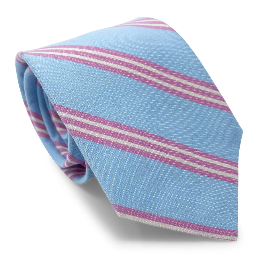 Stafford: Tie - Light Blue/Pink
