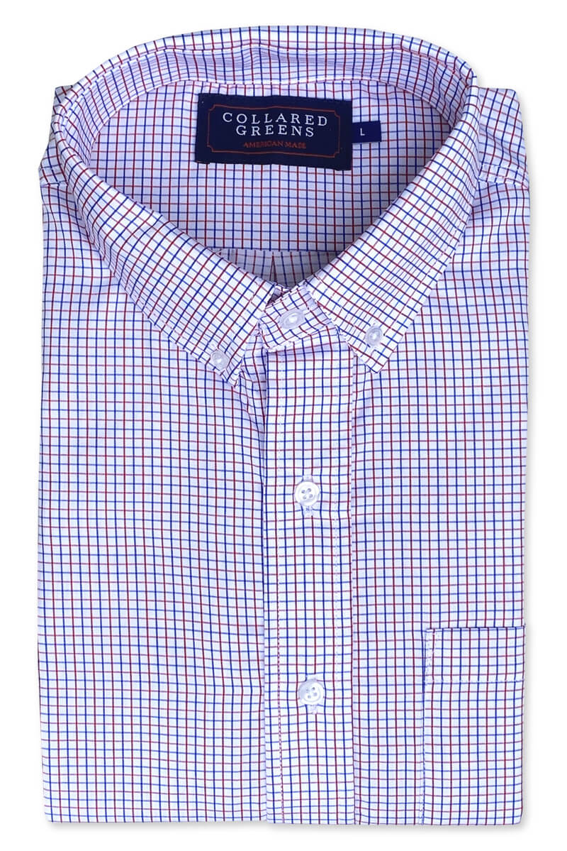Leland: Brookline Button Down Shirt - Blue/Red