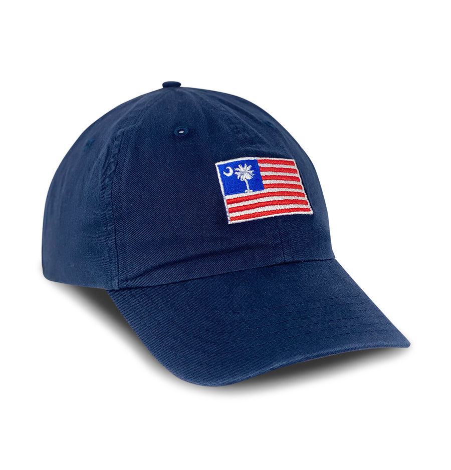 Palmetto Flag: Embroidered Twill Cap - Navy