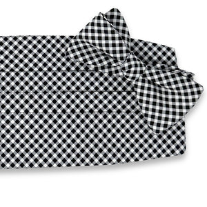 Evening Ginham: Carolina Cotton Cummerbund Set - Black/White