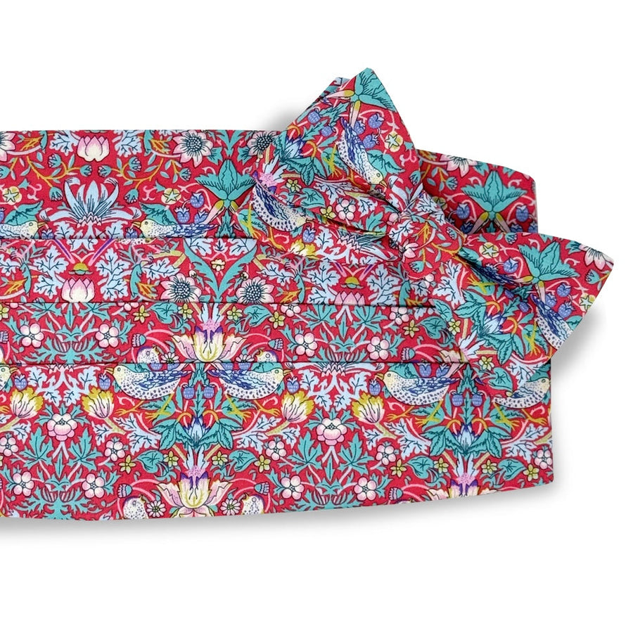Strawberry Fields: Carolina Cotton Cummerbund Set - Red