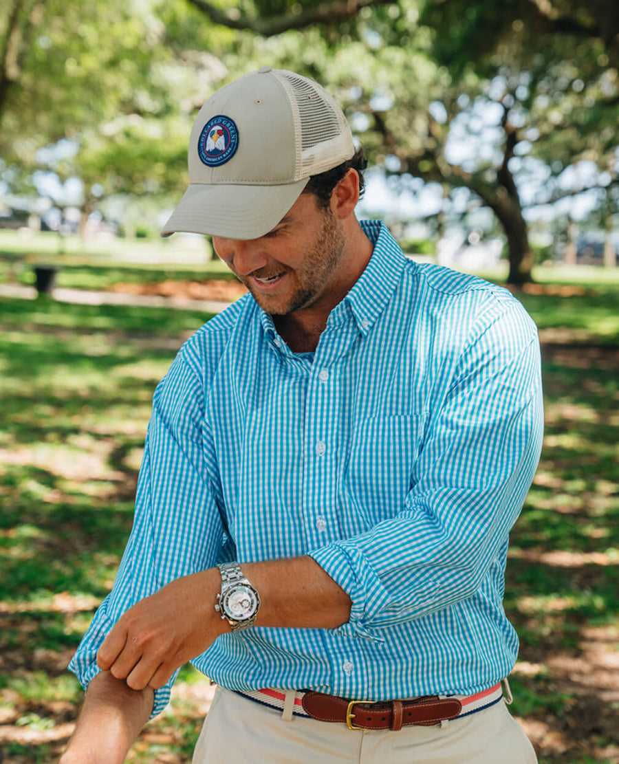 Enfield: Brookline Button Down Shirt - Blue
