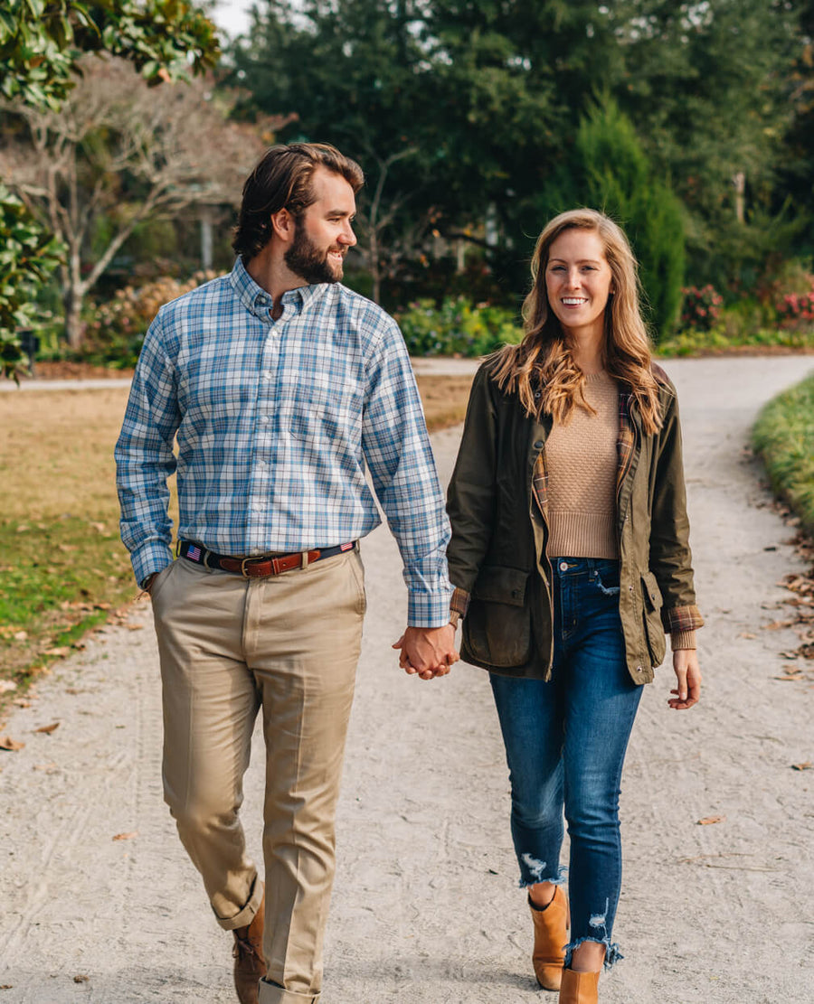 Enfield: Brookline Button Down Shirt - Blue