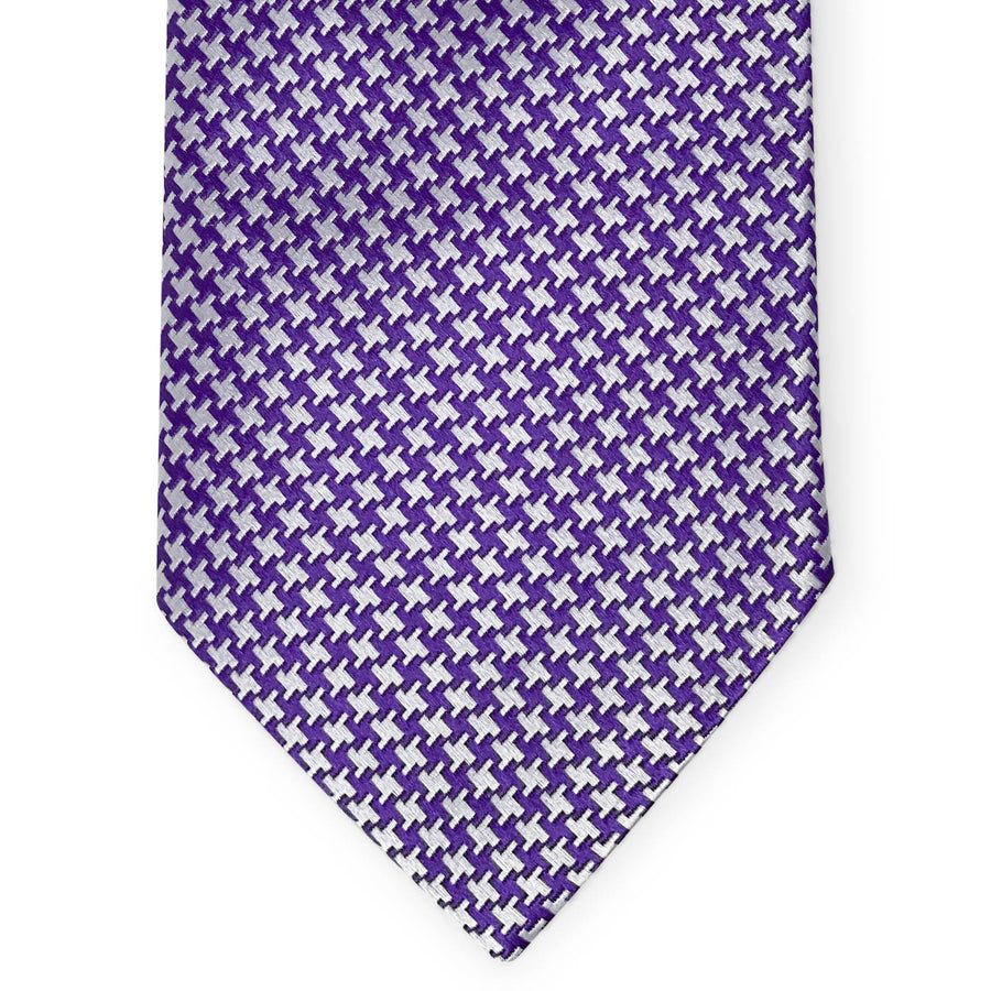 Houndstooth: Tie - Purple/White