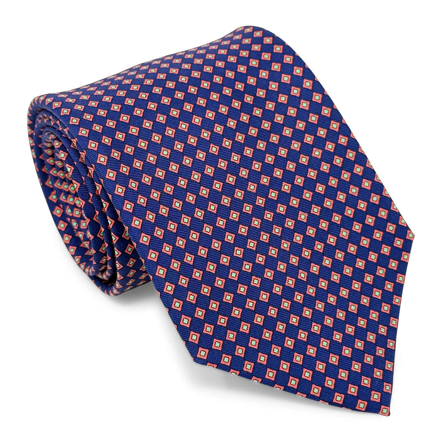 Mod Square: Tie - Navy/Pink