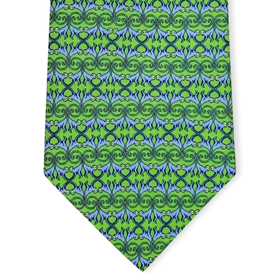 Four Monkeys: Tie - Green/Blue