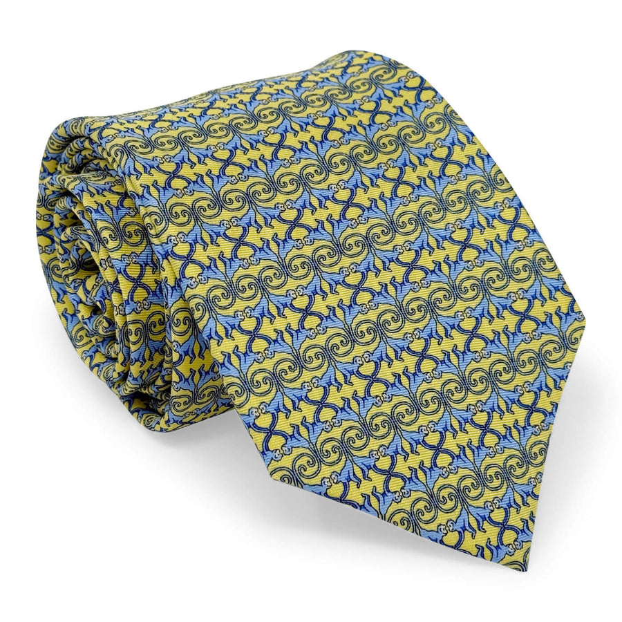 Four Monkeys: Tie - Yellow/Blue
