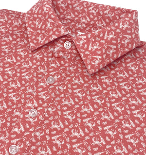 Drunken Crab: Upcycled Club Polo - Coral