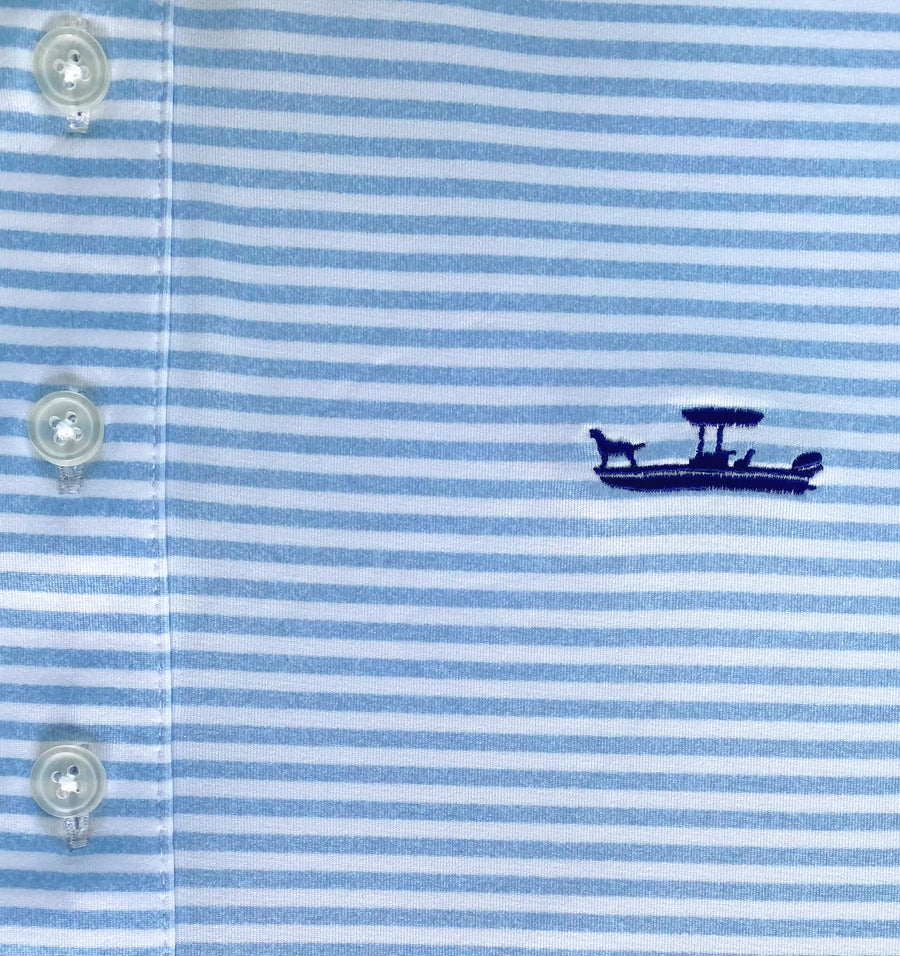 Skiff Dogs: Slack Tide Polo - Light Blue/White