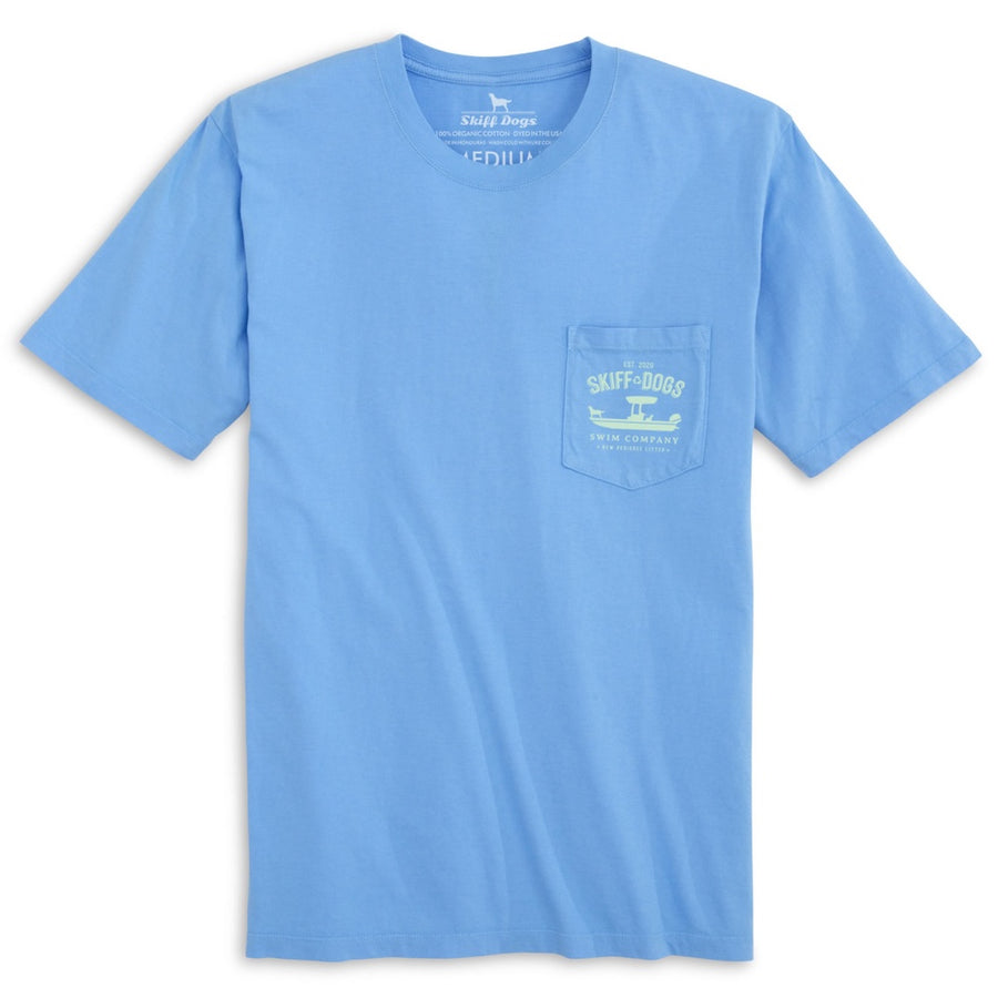 Upstream Battle: Pocket Short Sleeve T-Shirt - Azure
