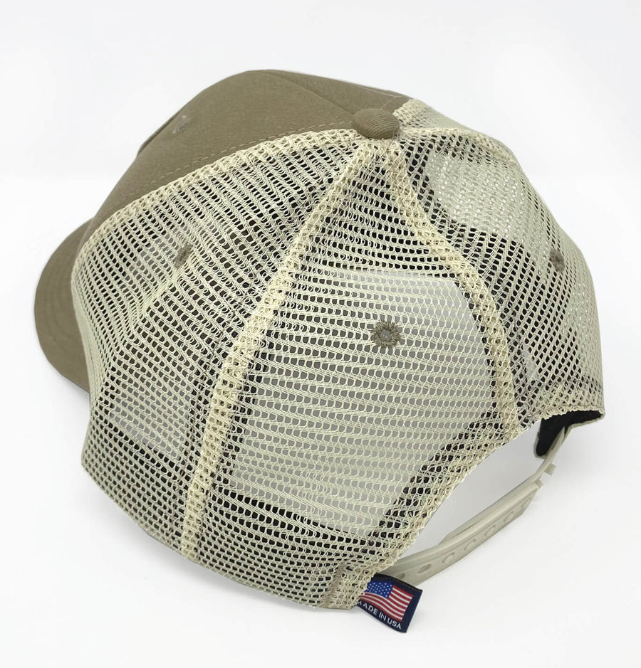 Trout Flag: Badged Trucker Cap - Driftwood