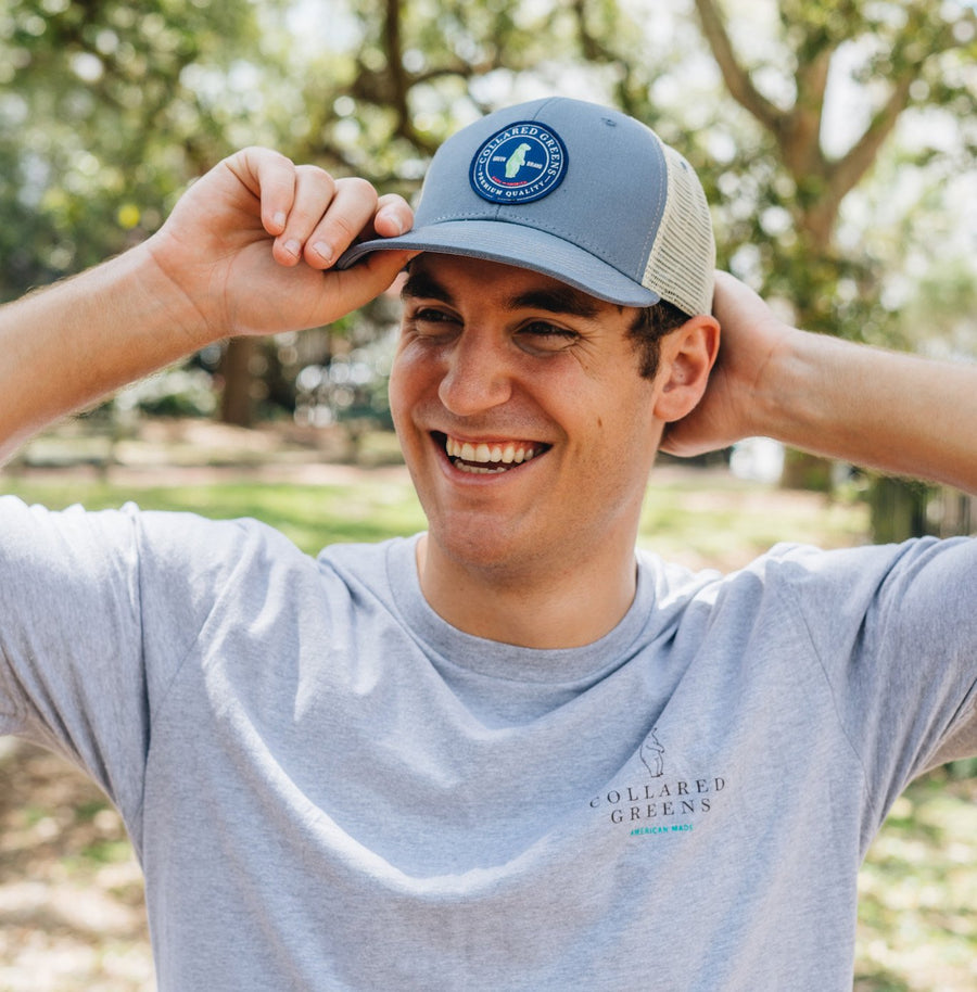 CG Logo: Badged Trucker Cap - Shoal Blue