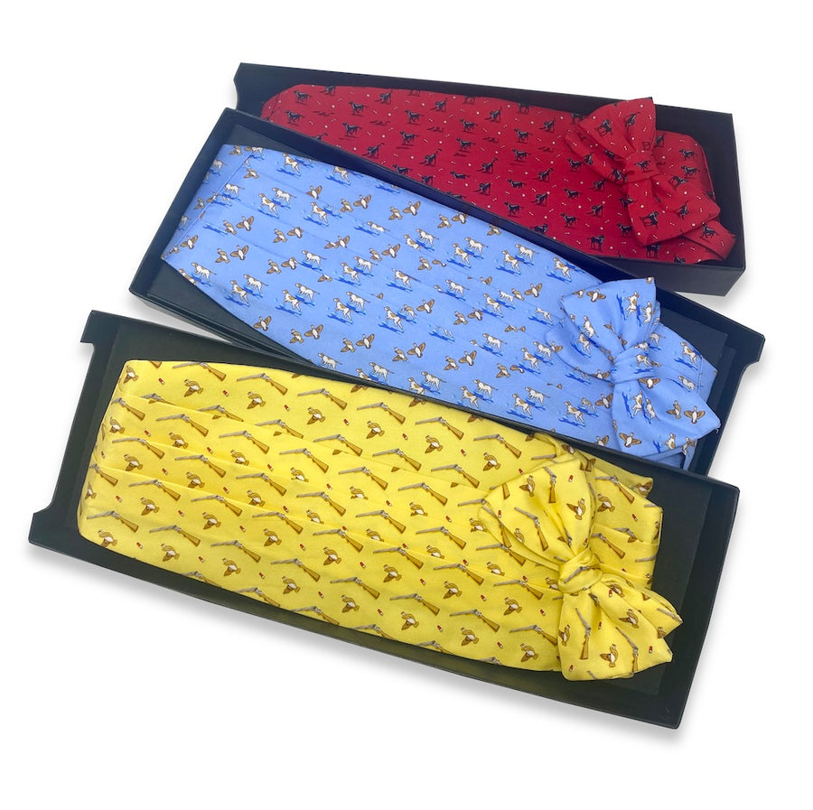 Chester: Cummerbund Set - Yellow/Blue